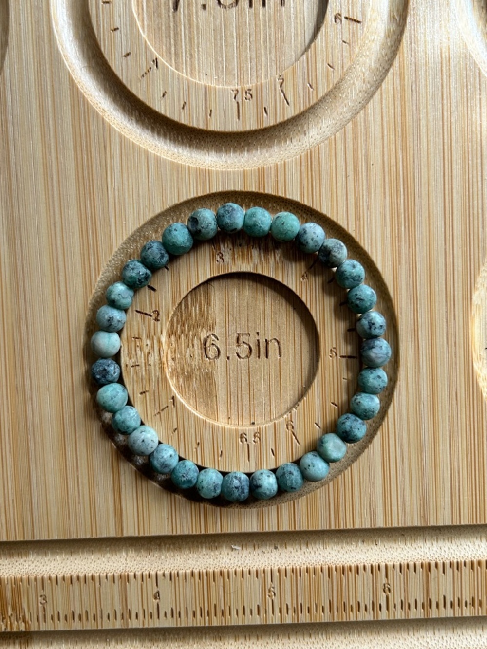 African Turquoise Beaded Stretch Bracelet